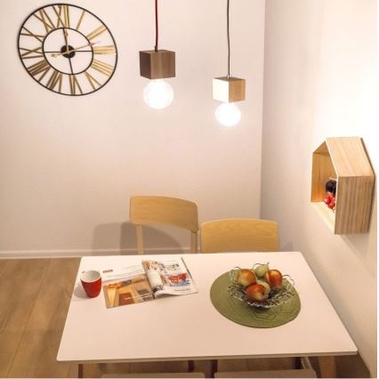 Luster na sajli TRONGO 1xE27/60W/230V hrast