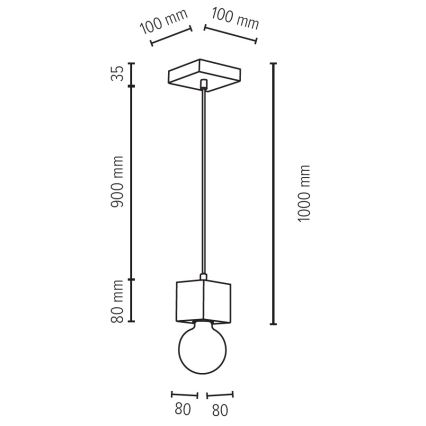 Luster na sajli TRONGO 1xE27/60W/230V – FSC certificirano