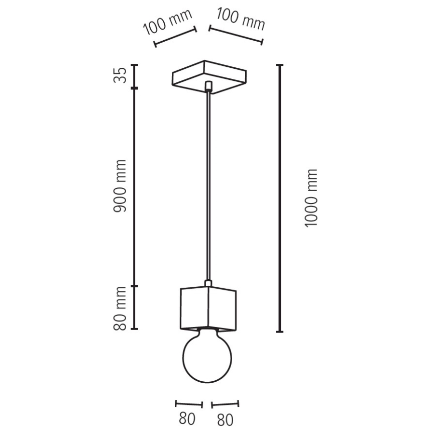 Luster na sajli TRONGO 1xE27/60W/230V hrast