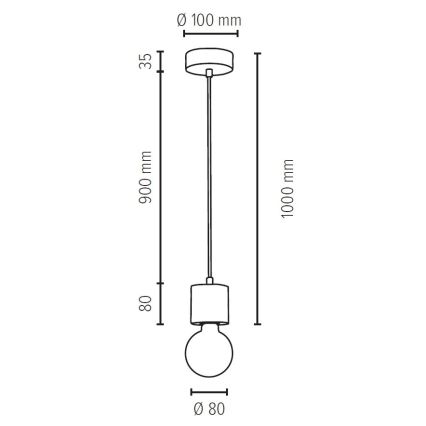 Luster na sajli PINO 1xE27/60W/230V – FSC certificirano