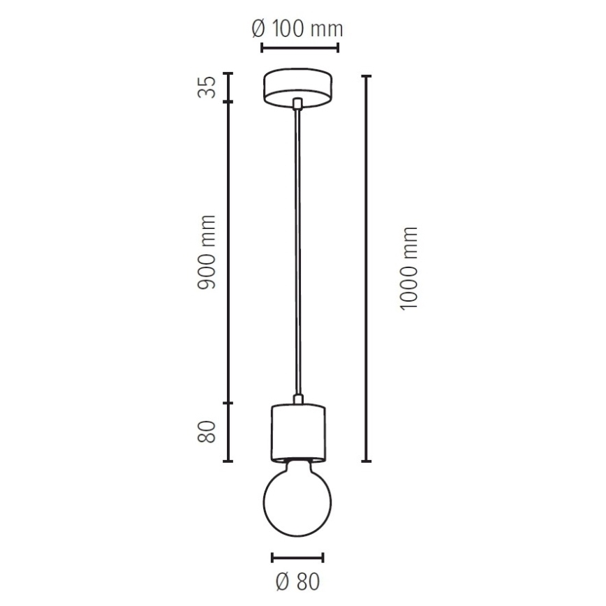 Luster na sajli PINO 1xE27/60W/230V bor