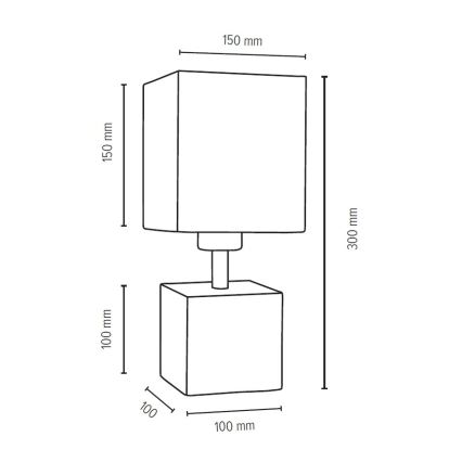 Stolna lampa TRONGO SQUARE 1xE27/25W/230V – FSC certificirano