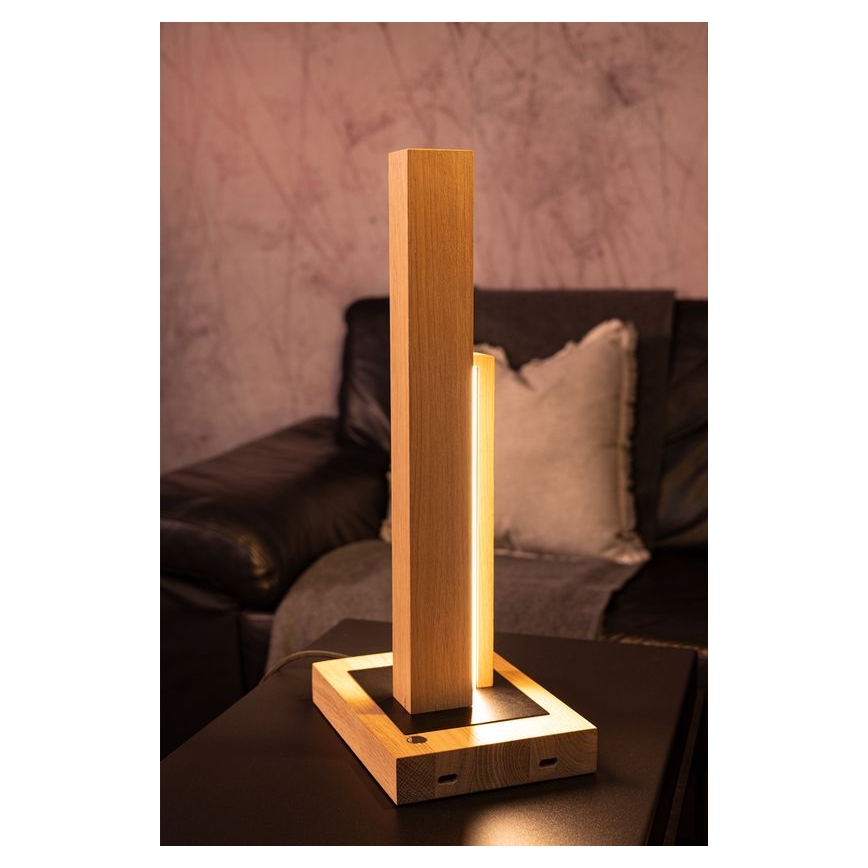 LED Prigušiva stolna lampa SOHO BLACK LED/10W/230V 45 cm hrast – FSC certificirano