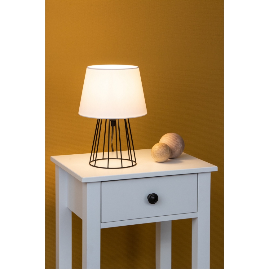 Spot-Light - Stolna lampa MANGOO 1xE27/40W/230V bijela/crna – FSC certificirano