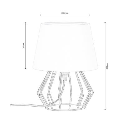 Spot-Light - Stolna lampa MANGOO 1xE27/40W/230V bijela/crna – FSC certificirano