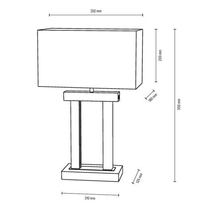 LED Prigušiva stolna lampa HAKON 1xE27/40W+2xLED/7,5W/230V 55 cm hrast – FSC certificirano