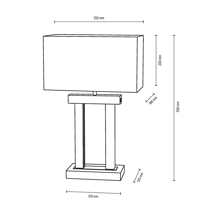 LED Prigušiva stolna lampa HAKON 1xE27/40W+2xLED/7,5W/230V 55 cm hrast
