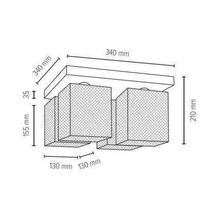 Stropna svjetiljka NORMAN WOOD 4xE27/25W/230V – FSC certificirano