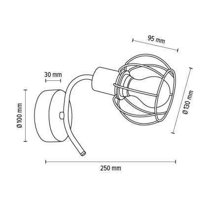 Zidna svjetiljka VIVIANE 1xE27/60W/230V dub – FSC certificirano