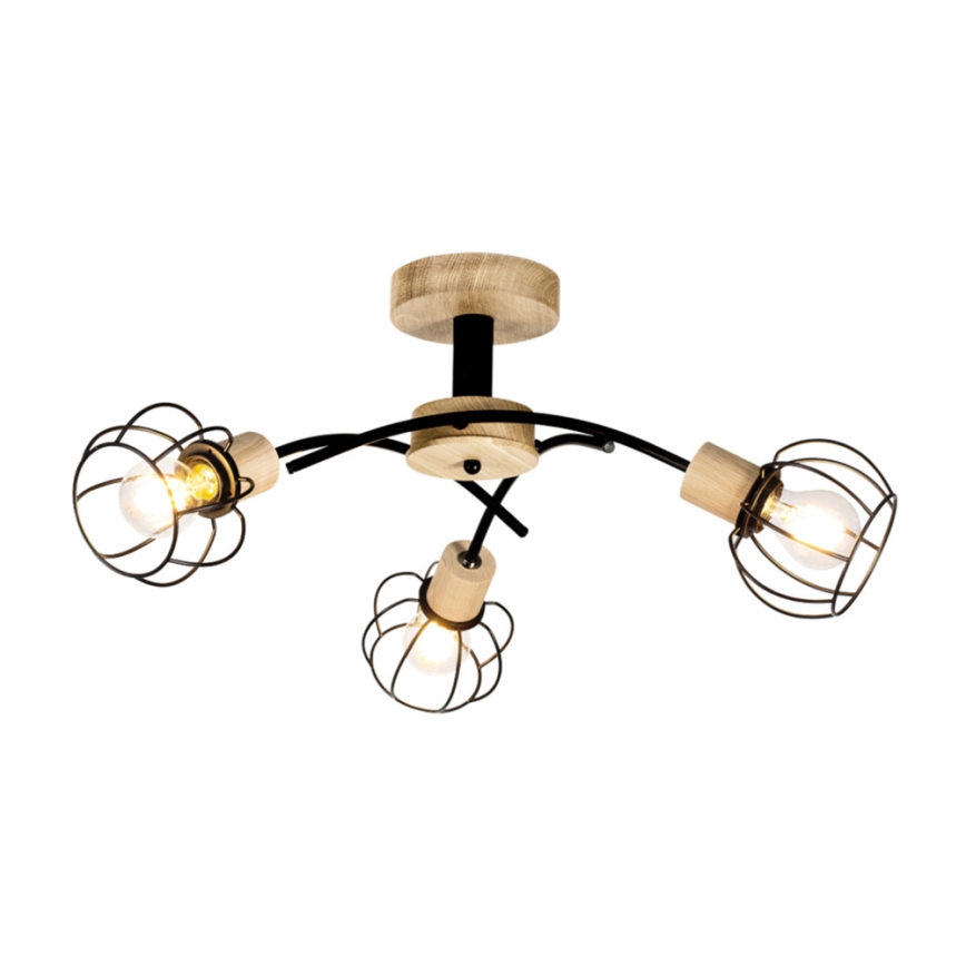 Nadgradni luster VIVIANE 3xE27/60W/230V hrast