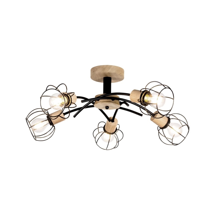 Plafonski luster VIVIANE 5xE27/60W/230V hrast