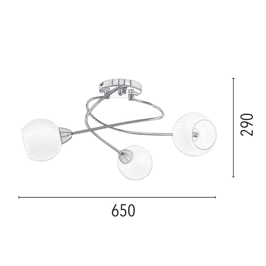 Nadgradni luster PAVIA 3xE27/60W/230V – FSC certificirano