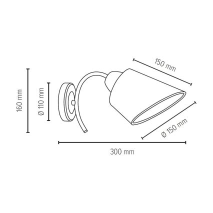 Zidna svjetiljka METTE 1xE27/40W/230V – FSC certificirano