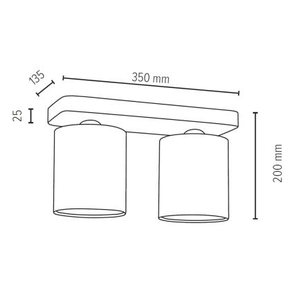 Stropna svjetiljka JENTA 2xE27/25W/230V – FSC certificirano