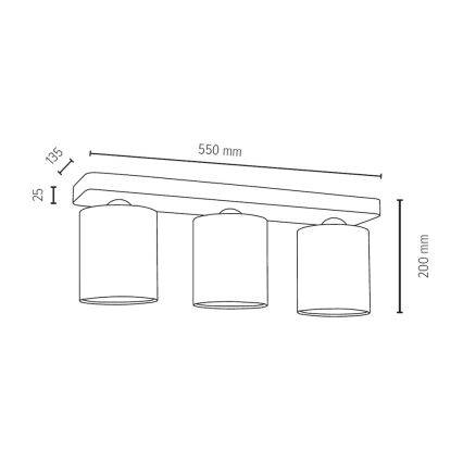 Stropna svjetiljka JENTA 3xE27/25W/230V – FSC certificirano