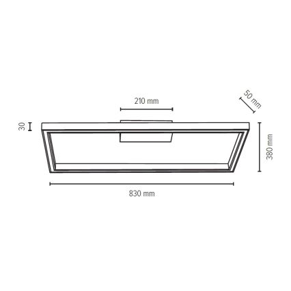 LED Prigušiva stropna svjetiljka RAMME LED/34W/230V + DU mat hrast – FSC certificirano