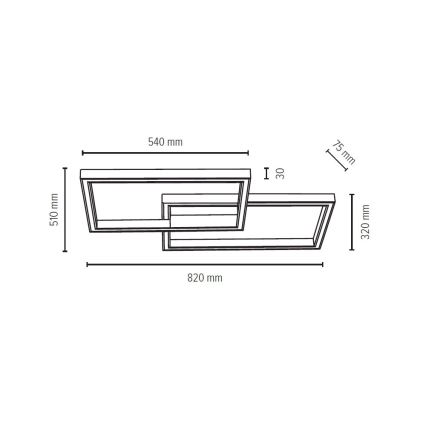 LED Prigušiva stropna svjetiljka RAMME LED/48W/230V + DU mat hrast – FSC certificirano