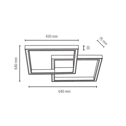 LED Prigušiva stropna svjetiljka RAMME LED/48W/230V mat hrast + daljinski upravljač