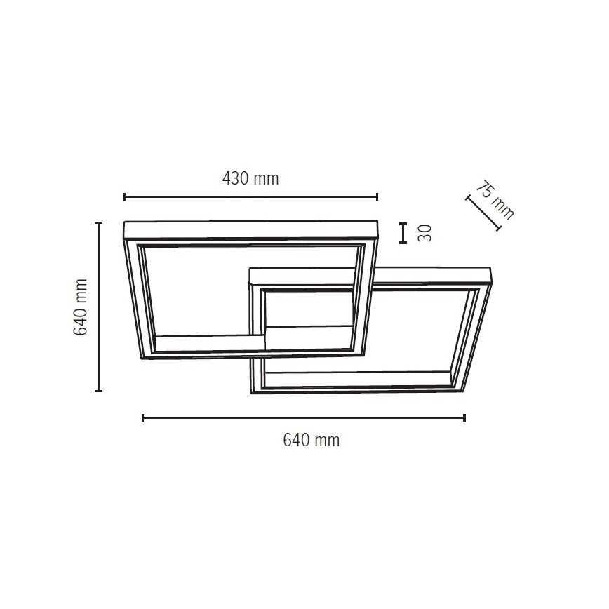 LED Prigušiva stropna svjetiljka RAMME LED/48W/230V mat hrast + daljinski upravljač