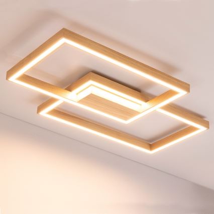 Prigušivo LED stropno svjetlo RAMME LED/48W/230V matni hrast + daljinski upravljač