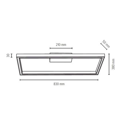 LED Stropna svjetiljka RAMME LED/34W/230V mat hrast – FSC certificirano