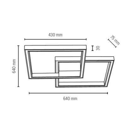 LED Stropna svjetiljka RAMME LED/48W/230V mat hrast – FSC certificirano