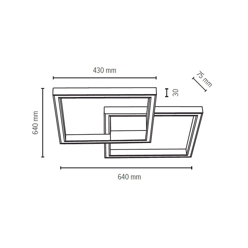 LED Stropna svjetiljka RAMME LED/48W/230V mat hrast – FSC certificirano