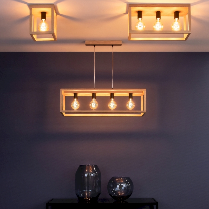 Stropna svjetiljka KAGO 1xE27/60W/230V mat hrast – FSC certificirano