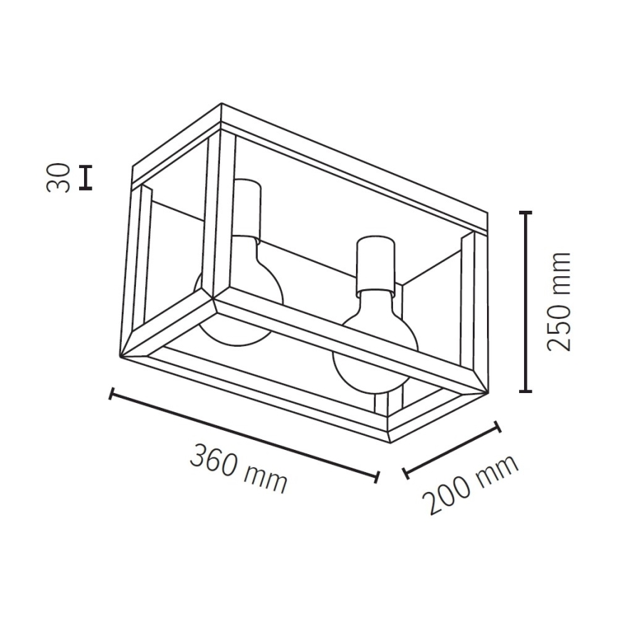 Stropno svjetlo KAGO 2xE27/60W/230V matni hrast