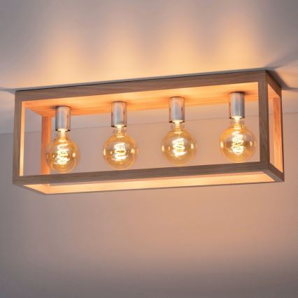 Stropna svjetiljka KAGO 4xE27/60W/230V matni hrast