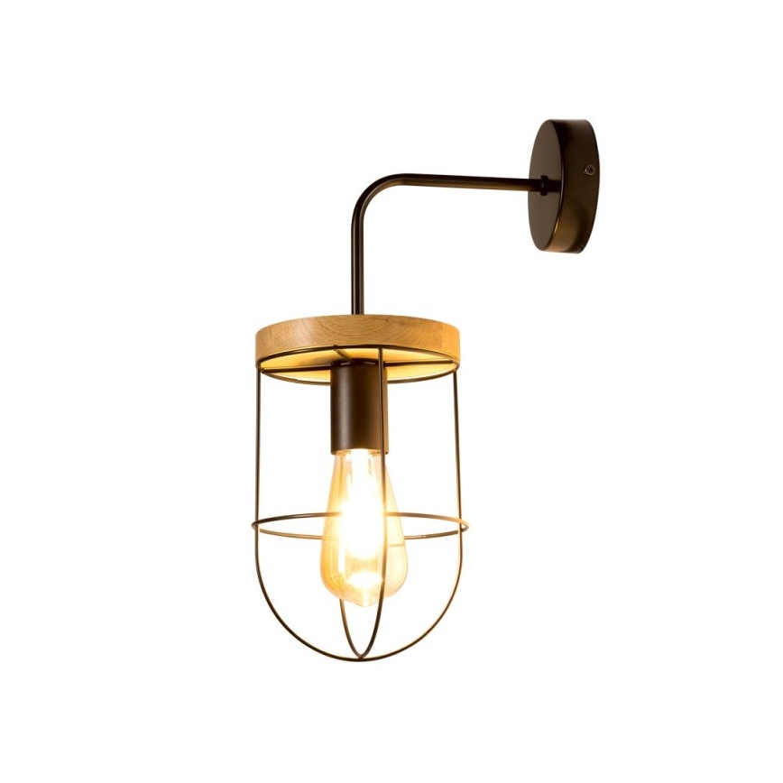 Zidna svjetiljka NETUNO 1xE27/25W/230V hrast – FSC certificirano