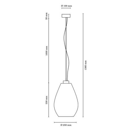 Luster na sajli PIRO 1xE27/60W/230V – FSC certificirano