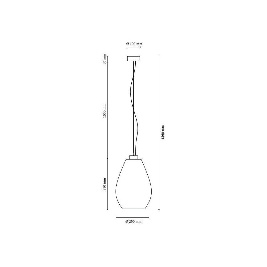 Luster na sajli PIRO 1xE27/60W/230V – FSC certificirano
