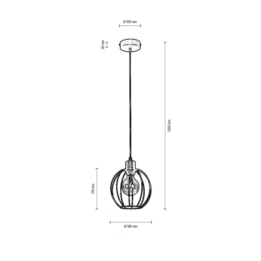 Luster na sajli BERIS 1xE27/60W/230V – FSC certificirano
