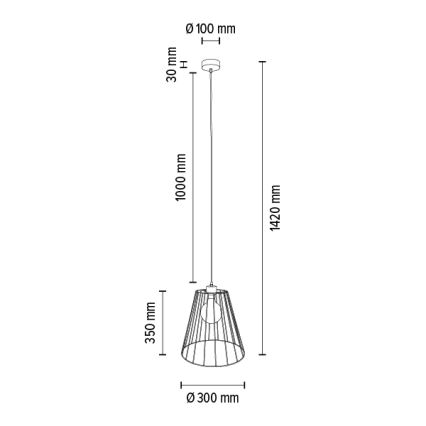 Luster na sajli ORAZIO 1xE27/60W/230V hrast – FSC certificirano