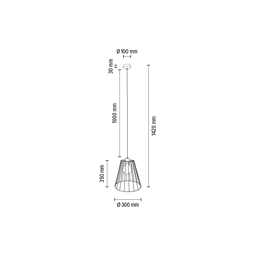 Luster na sajli ORAZIO 1xE27/60W/230V hrast – FSC certificirano