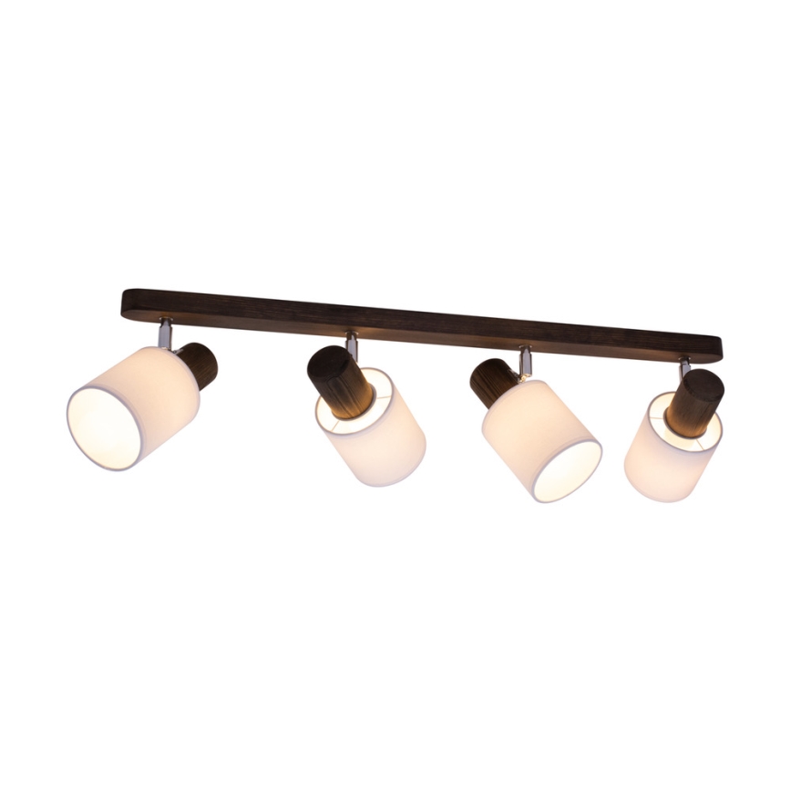 Stropna ugradna svjetiljka TRENDY 4xE27/15W/230V borovina