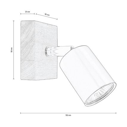 Zidna reflektorska svjetiljka MANARA 1xGU10/5W/230V orah – FSC certificirano