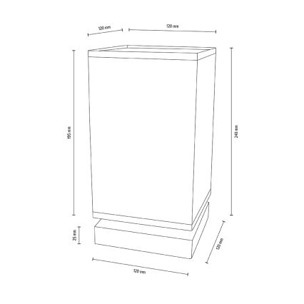 Stolna lampa FIRE 1xE27/25W/230V bor/bijela – FSC certificirano