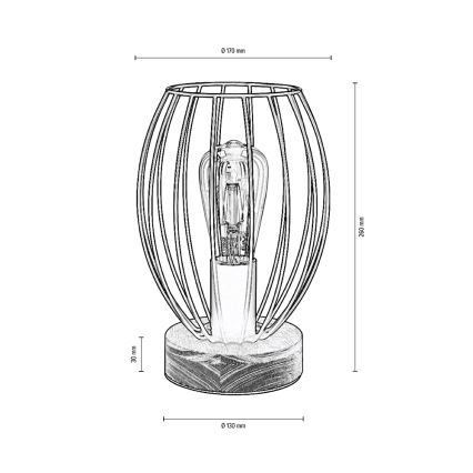 Stolna lampa GUNNAR 1xE27/25W/230V hrast – FSC certificirano