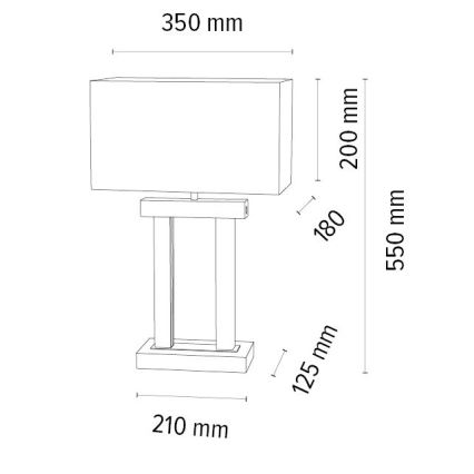 LED Prigušiva stolna lampa HAKON 1xE27/40W+ 2xLED/7,5W/230V 55 cm hrast