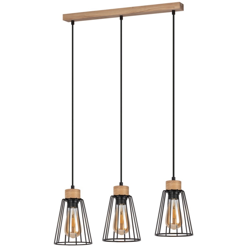 Spot-Light - Luster na sajli ORAZIO 3xE27/60W/230V hrast