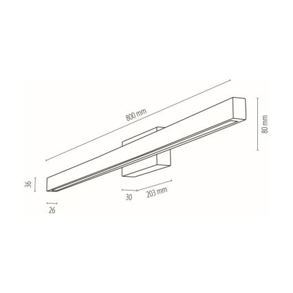 LED Zidna svjetiljka za kupaonicu AQUAVIVA LED/12W/230V 80 cm IP44 hrast – FSC certificirano