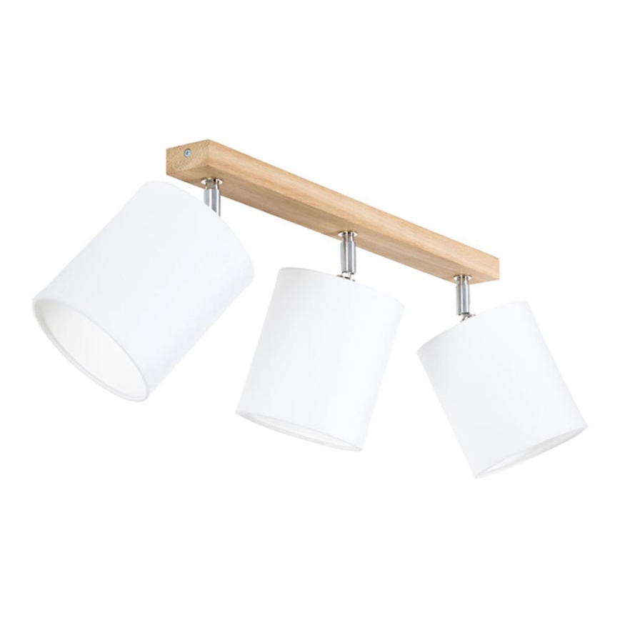 Spot svjetiljka APRILLIA 3xE27/25W/230V hrast/bijela