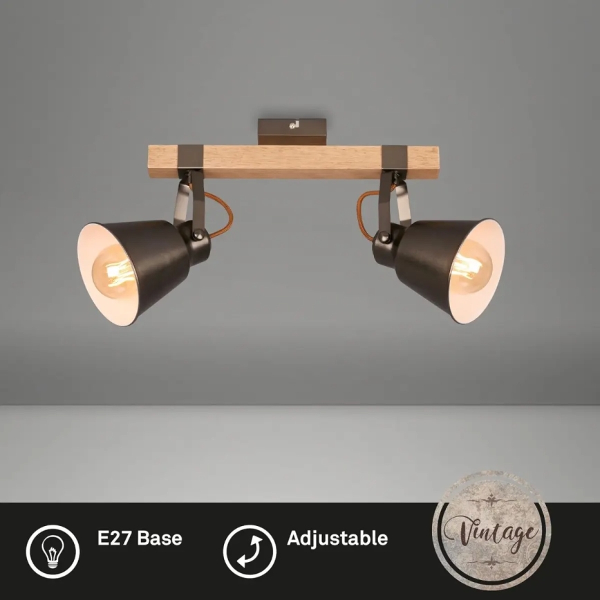 Spot svjetiljka RETRO 2xE27/40W/230V smeđa