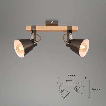 Spot svjetiljka RETRO 2xE27/40W/230V smeđa