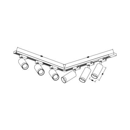 Spot svjetiljka za šinski sustav MICA 6xGU10/10W/230V crna/zlatna
