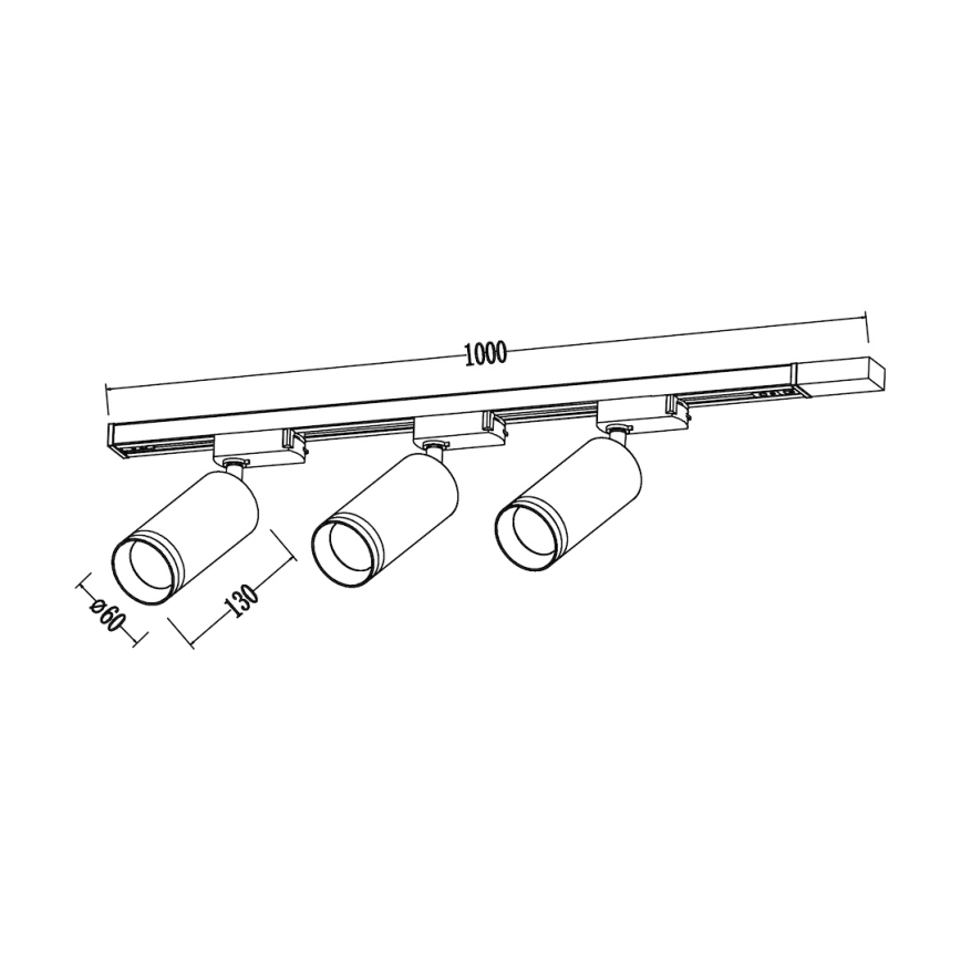 Spot svjetiljka za šinski sustav PIPE 3xGU10/10W/230V bijela