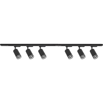 Spot svjetiljka za šinski sustav PIPE 6xGU10/10W/230V crna