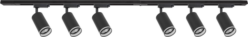 Spot svjetiljka za šinski sustav PIPE 6xGU10/10W/230V crna